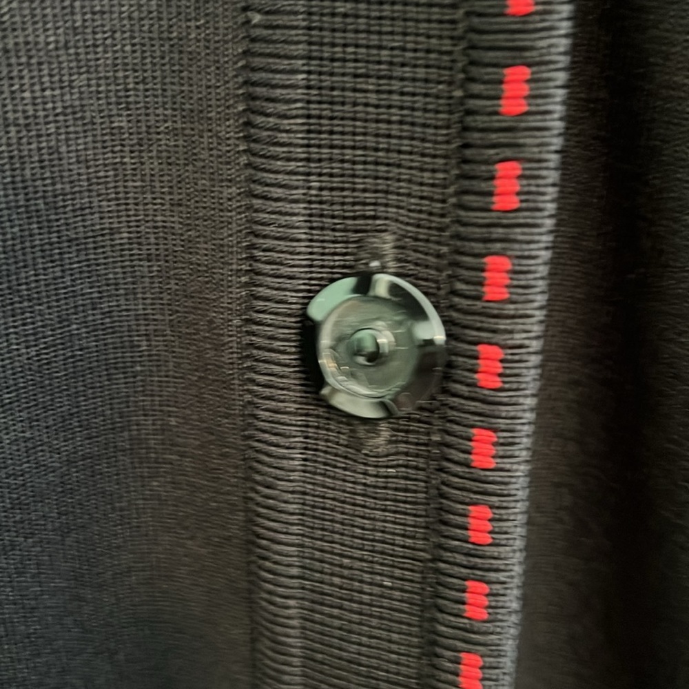 Misook Black Button Up Jacket 1x With Red Accent … - image 4